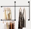 Wall Mounted Industrial Pipe Clothing Rack - Thumbnail 1