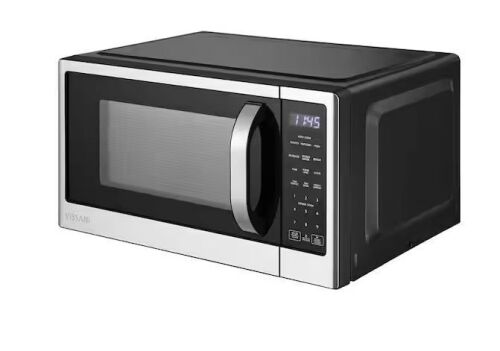 Vissani 21 in. 1.1 cu. ft. 1000-Watt Countertop Microwave Oven in Fingerprint Resistant Stainless Steel - Lot 39JF