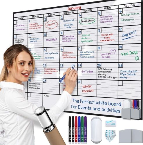 Laminated Jumbo Dry Erase Wall Calendar, 36-Inch by 48-Inch - Lot 747