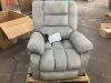 Bestier Gray Overstuffed Fabric Recliner Chair with 8-Point Vibration Massage Manual Pull Recliner with Time Setting - Thumbnail 2