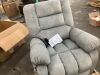 Bestier Gray Overstuffed Fabric Recliner Chair with 8-Point Vibration Massage Manual Pull Recliner with Time Setting - Thumbnail 3