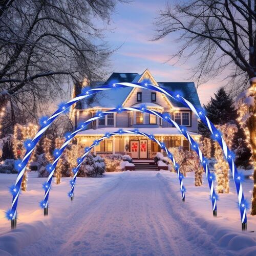 10ft Christmas Candy Light Arch LED, 3 Pc - Lot 241