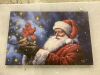 LED Santa with Cardinals Canvas - Thumbnail 1