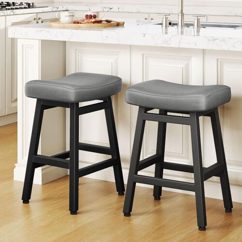 Counter Height Saddle Bar Stools, Set of 2 - Lot 150