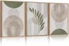 Sage Green Boho Framed Canvas Wall Art Set, 24" x 36" x3 - Thumbnail 1