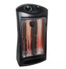 living zone 1500-Watt Black Electric Tower Quartz Infrared Space Heater with Thermostat - Thumbnail 5