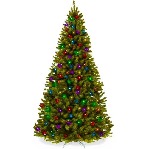 Pre-Lit Artificial Spruce Christmas Tree w/ Multicolored LED Lights - Lot 9