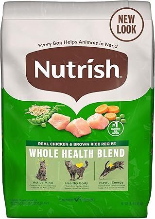 Nutrish Premium Natural Dry Cat Food, Real Chicken & Brown Rice Recipe, 14 Pounds - Lot 2592