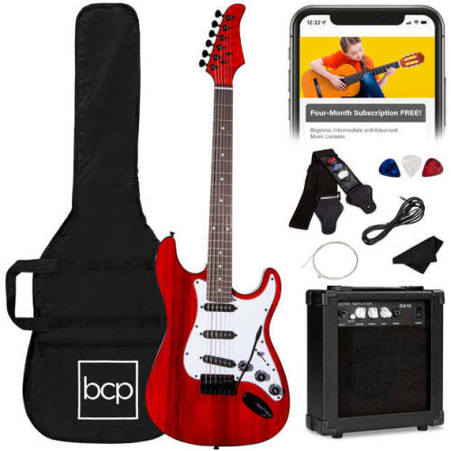 Beginner Electric Guitar Kit w/ Case, 10W Amp, Tremolo Bar - 39in - Lot 2439