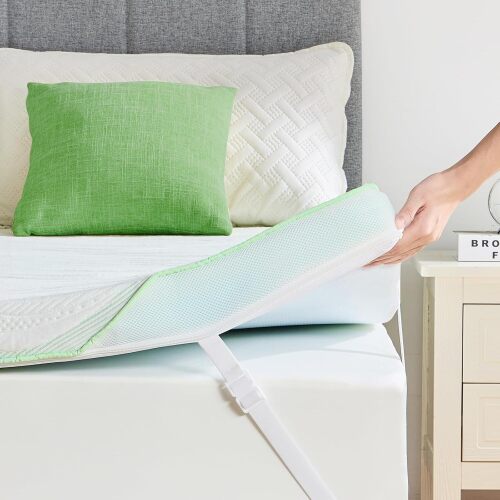 PERLECARE Medium Firm Mattress Topper Queen- 3 Inch Bamboo Memory Foam Bed Topper for Pressure Relief, Mattress Pad with Bamboo Cover,Removable & Washable & Non-Slip,CertiPUR-US & Oeko-Tex Certified - Lot 2494