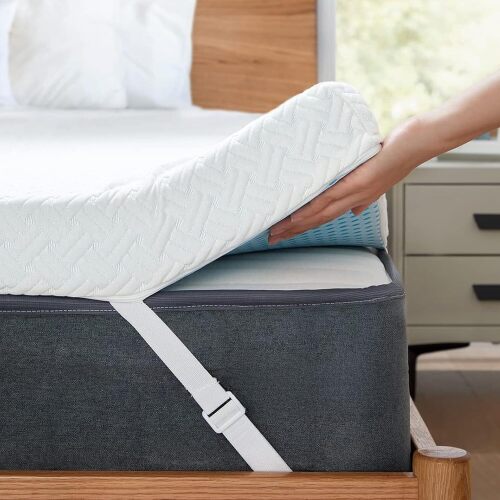 PERLECARE Queen Mattress Topper - 3 Inch Cooling Memory Foam Mattress Pad for Pressure Relief,Bed Topper with Bamboo Cover,Removable & Washable & Non-Slip,CertiPUR-US & Oeko-Tex Certified - Lot 2499