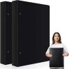 2 Pcs 3 Ring Binder 11'x17' Binder Poly Panel Featuring 1' D Ring Fit 11' x 17' Paper Size for Store Artwork Poster Paper PP Material (Black) - Thumbnail 1