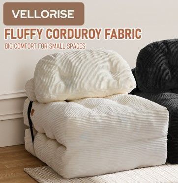 Folding Sofa Bed, Convertible Sleeper Chair with Back Support and Pillow Futon,Boneless Foldable Couch for Living Room/Guest Use/Home Office, Foldable Chair Bed for Adults - Lot 2576