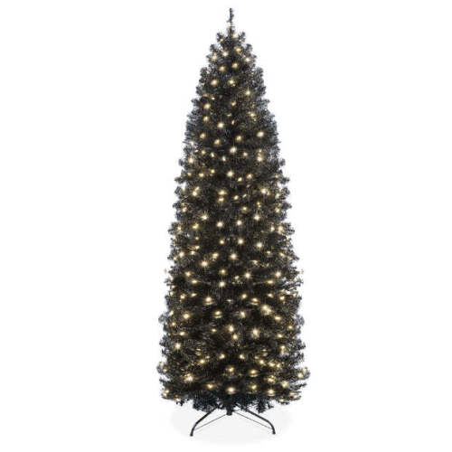 Pre-Lit Black Artificial Pencil Holiday Tree - Lot 2587