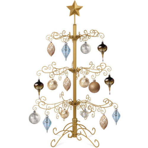 Wrought Iron Christmas Tree Ornament Display w/ Easy Assembly, Stand - 3ft - Lot 2592