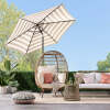 Outdoor Steel Striped Market Patio Umbrella w/ Tilt, Crank Lift - 10ft - Thumbnail 1