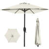 Outdoor Market Patio Umbrella w/ Push Button Tilt, Crank Lift - 7.5ft - Thumbnail 1