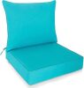EAGLE PEAK Outdoor Deep Seat Patio Seat Cushion Set, 25 x 25 x 5 inch, 2-Piece Back Chair Cushion, Set of 1, Blue - Thumbnail 1