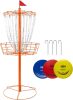 Disc Golf Basket - Portable Disc Golf Target with Heavy Duty 24-Chains Come with 6pcs Disc Golf Discs and Carry Bag, Ground Stake -Suitable for Players of All Levels - Multi Color Available - Thumbnail 1