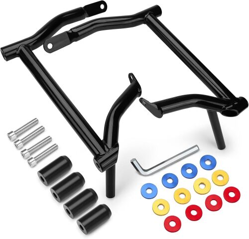 Saddlebag Guard Crash Bar Bracket compatible with Harley Davidson Touring Street Glide Road Glide Road King Electra Glide Ultra Limited CVO Black Tip Over Bar 2009-2025 - Lot 2697