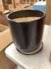 Ceramic Flower Pot 8 Inch - Modern Round Planter for Indoor Outdoor Plants with Drainage Hole and Saucer, Home House Room Office Patio Decor, Black - Thumbnail 2