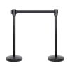 Amazon Basics Premium Crowd Control Stanchions with Easy Assembly, 6.5 foot Sturdy Retractable Belts, Black, Pack of 2 - Thumbnail 1