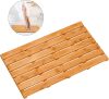 Bamboo Wooden Bath Floor Mat for Luxury Shower - Non-Slip Bathroom Waterproof Carpet for Indoor or Outdoor Use (31.3 x 18.1 x 1.5 Inches) - Thumbnail 1