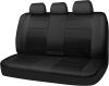 CAR PASS Leather Back Seat Cover, Breathable Mesh Universal Bench Seat Cover, Super 5mm Composite Sponge Inside, Airbag Compatible Fits Most Automotive, Cars, SUVs, Trucks, and Vans (Rear, Black) - Thumbnail 1