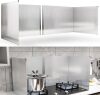 2 PCS Stove Grease Oil Splatter Guard | Range Backsplash Splatter Guard for Wall | 2 Sided Foldable Splash Shield Metal Panel Protector for Cooking, Stainless Steel - Thumbnail 1