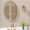POZINO Brass Gold Bathroom Mirror, Oval - Thumbnail 1
