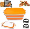 3-in-1 BBQ Prep Tub 16L – Collapsible Cutting Board with Resting Blanket, All-in-One Meat Marinating, Shredding & Grilling Set Ideal BBQ Accessories for Camping, Picnic, & Outdoor Cooking (NO CLAWS) - Thumbnail 1