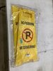 Outdoor No Parking Signs 2 Pack, Two-Sided Folding Floor Sign with Symbol, Includes English & Spanish No Estacionar Message, Yellow Portable Folding No Parking Sign for Business Lots - Thumbnail 2