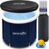 SereneLife Inflatable Insulated Cold Plunge Tub - One Person Ice Bath Tub with Lid, Cold Plunge Relaxation Pod for Athletes with 78 Gallons Capacity (Black) - Thumbnail 1