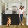 Retractable Baby Gates for Doorways 55" Wide Retractable Dog Gate for Stairs, Mesh Dog Gates for The House, Retractable Gate Outdoor Baby Gates for Decks, Child Gate for Stairs, Black - Thumbnail 1