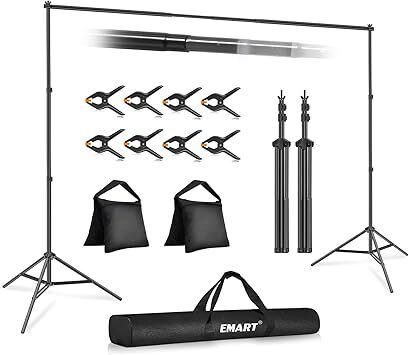 EMART Backdrop Stand 10x7ft(WxH) Photo Studio Adjustable Background Stand - Lot 2877