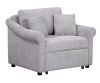 Harper & Bright Designs Multifunctional 40.2 in. Gray Chenille Twin Size Sofa Bed, Convertible Sleeper Chair with Adjustable Backrest - Thumbnail 6