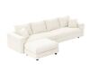 Harper & Bright Designs Convertible 102.4 in Corduroy Fabric Sectional Sofa in Beige with Movable Ottoman, 2-Pillows, Lounge Chair, Sofa Bed - Thumbnail 1