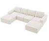 Nestfair 110 in. Free-Combined U-Shaped Chenille Sectional Sofa in Beige - Thumbnail 1