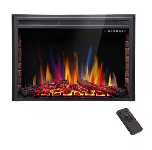 39 in. Ventless Electric Fireplace Insert with Remote Control, Timer, Colorful Flame Option, 750-Watt/1500-Watt - Lot 24JF