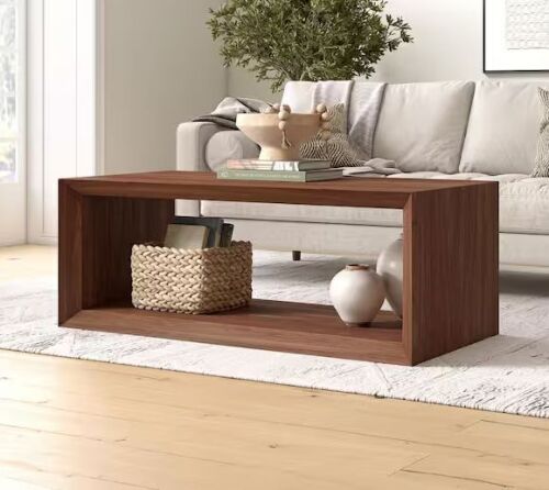 Meyer&Cross Osmond 48 in. Satin Walnut Rectangle MDF Top Coffee Table - Lot 26JF