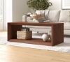 Meyer&Cross Osmond 48 in. Satin Walnut Rectangle MDF Top Coffee Table - Thumbnail 1