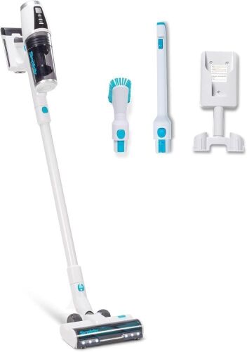 Simplicity Cordless Rechargeable Stick Vacuum for Pet Hair, 3 Speeds, Multi-Surface Use, HEPA Filter Media, 35 Min Runtime, LED Light, Wall Mount - Lot 37