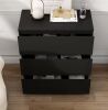 FUFU&GAGA 3-Drawer Black Wood 30 in. W Chest of Drawers - Thumbnail 1