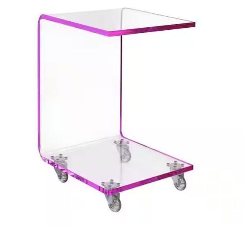 Picket House Furnishings Peek Acrylic 13 in. Snack Table in Pink - Lot 60JF