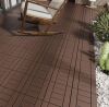 Tunearary 12 in. x 12 in. Brown Outdoor Modular Interlocking Deck Tile Floor Tile, DIY, 44-Pieces - Thumbnail 1