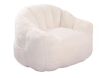 Noble House Dorothy White Faux Fur Foam Bean Bag Chair with Armrests - Thumbnail 1