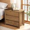 Tribesigns Oversized 3 Drawer Rustic Wood Night Stand - Thumbnail 1