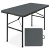 Portable Folding Plastic Dining Table w/ Handle, Lock - 4ft - Thumbnail 1