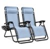 Set of 2 Adjustable Zero Gravity Patio Chair Recliners w/ Cup Holders - Thumbnail 1