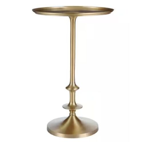 Home Decorators Collection Bellkirk Round Gold Metal Accent Table (14.5 in. W x 22.25 in. H) - Lot 137JF